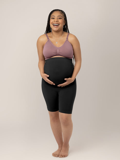 Bamboo Seamless No Rub Maternity Thigh Saver | Black - HoneyBug