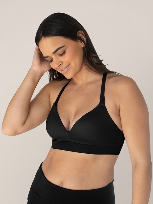 Minimalist Maternity & Nursing Plunge Bra | Black - HoneyBug