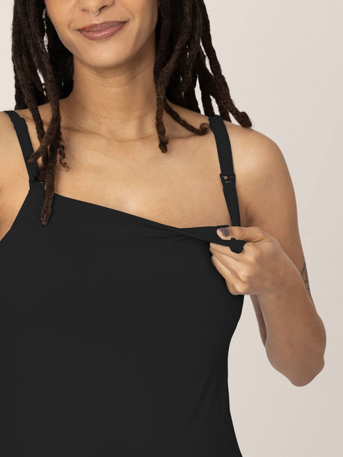 Bamboo Lounge Around Nursing & Maternity Tank | Black - HoneyBug