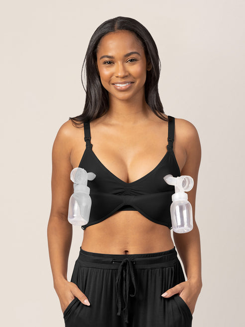 Signature Sublime® Contour Hands-Free Pumping & Nursing Bra | Black - HoneyBug