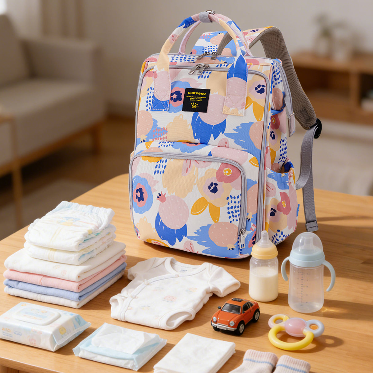 Open-Wide Diaper Backpack