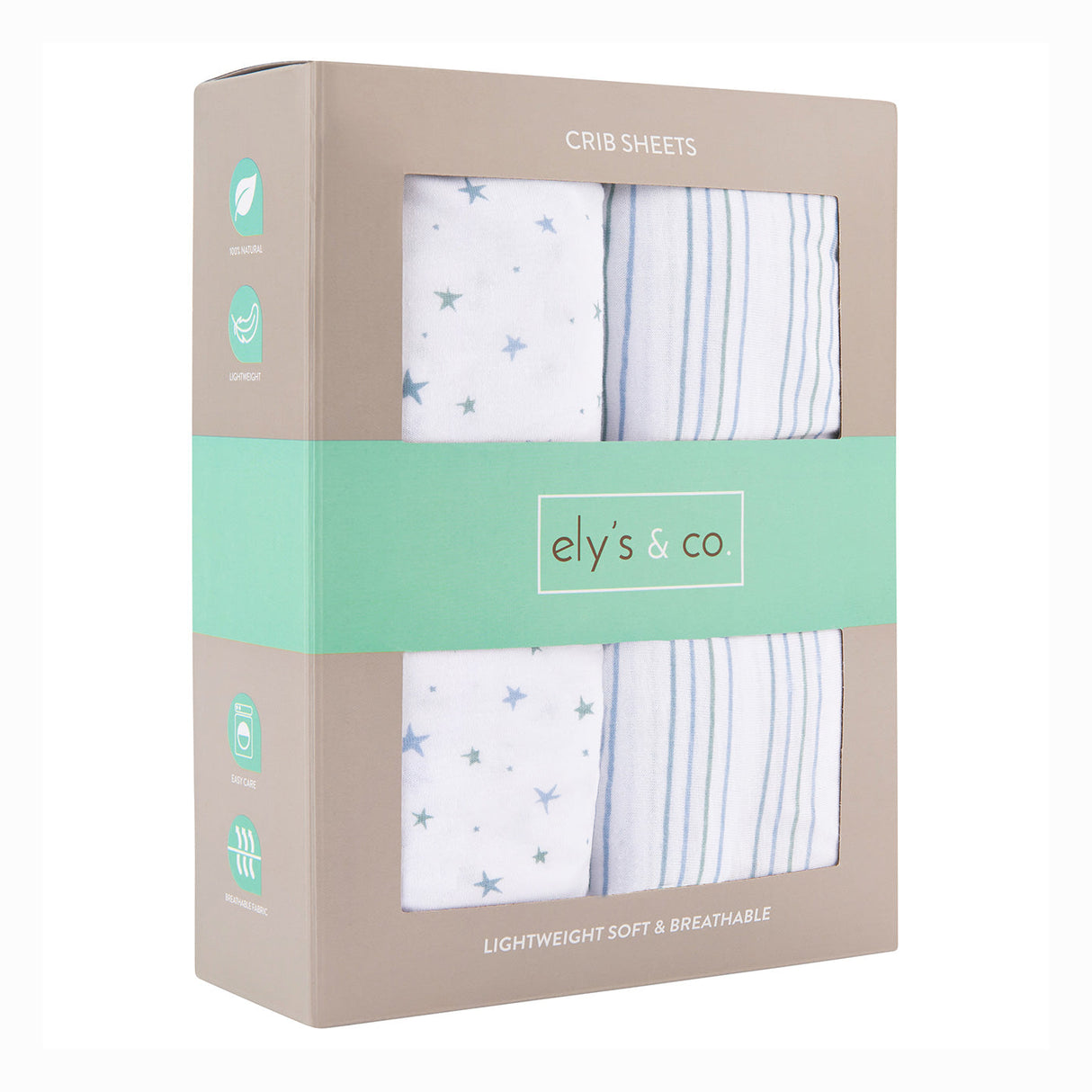Crib Sheet Set - Dusty Blue Stars - HoneyBug