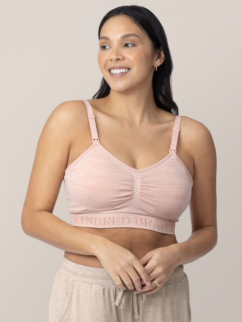 Sublime® Hands-Free Pumping & Nursing Bra | Pink Heather - HoneyBug