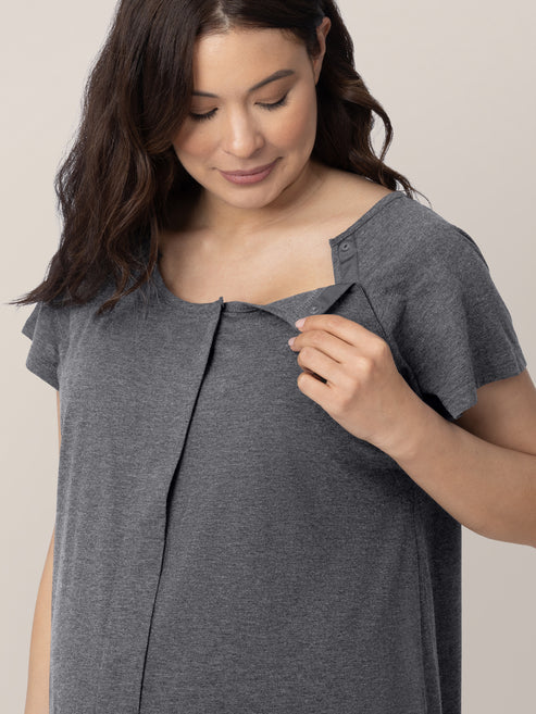 Universal Labor & Delivery Gown | Grey Heather - HoneyBug