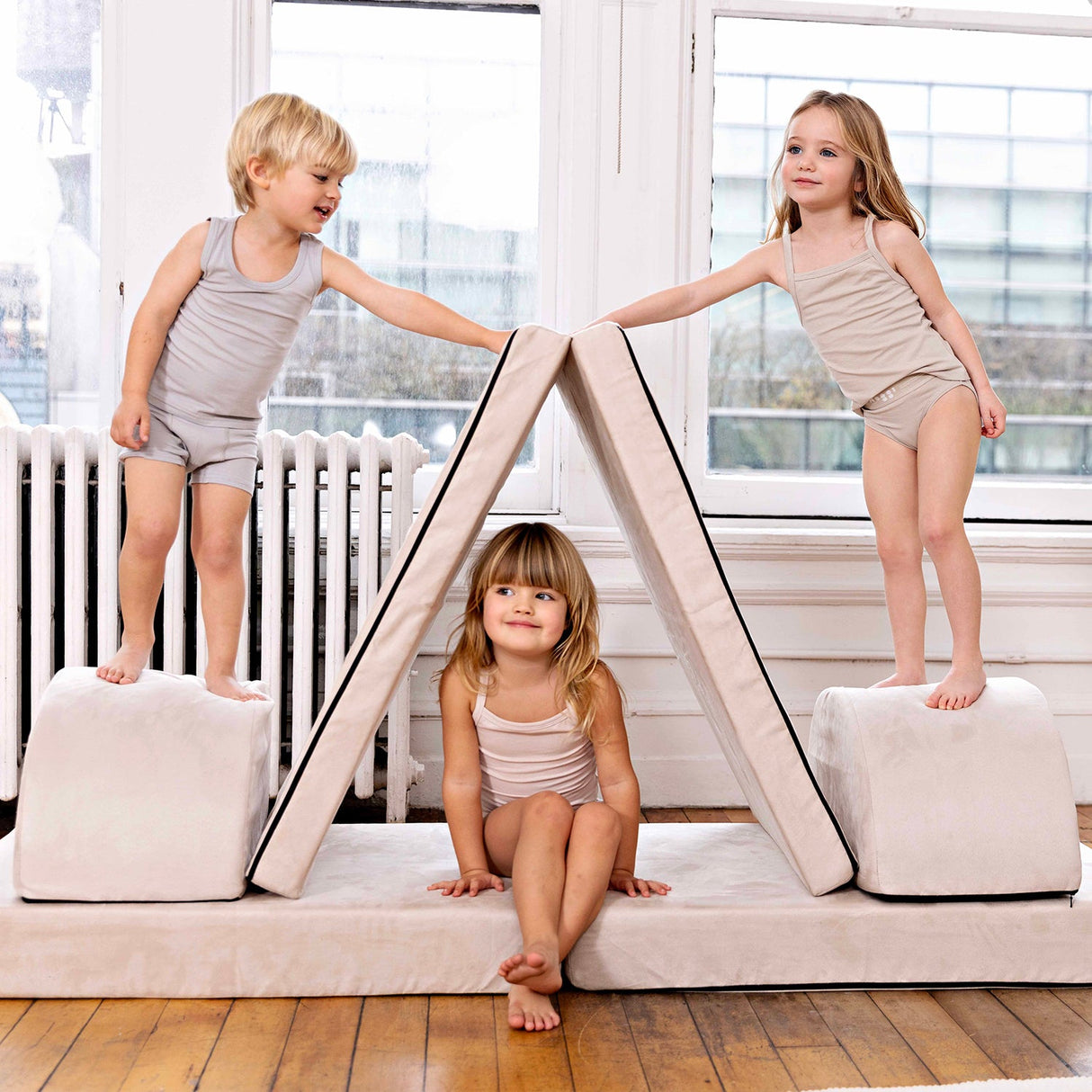 Logo Band Taupe + Blue (2 Sets) - HoneyBug