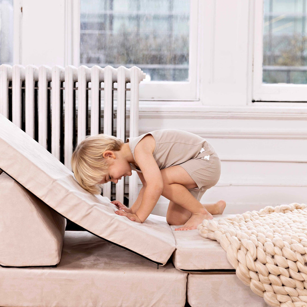 Ribbed Taupe + White (3 Boxers) - HoneyBug