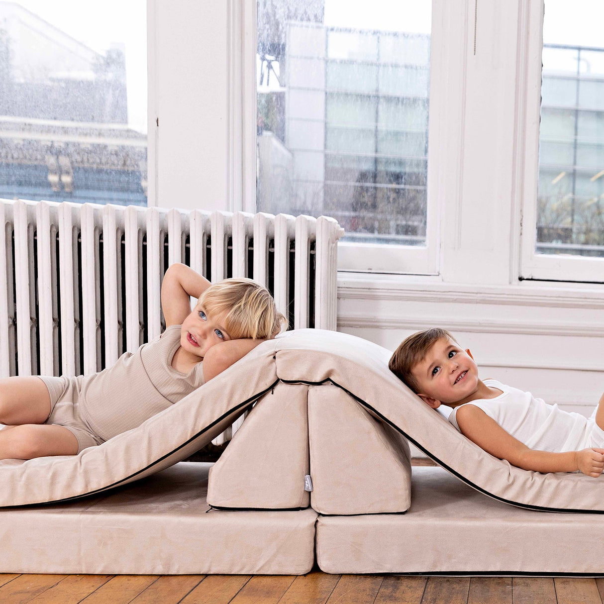 Ribbed Taupe + White (3 Tanks) - HoneyBug