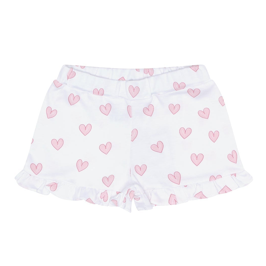 Pink Heart Print Shorts