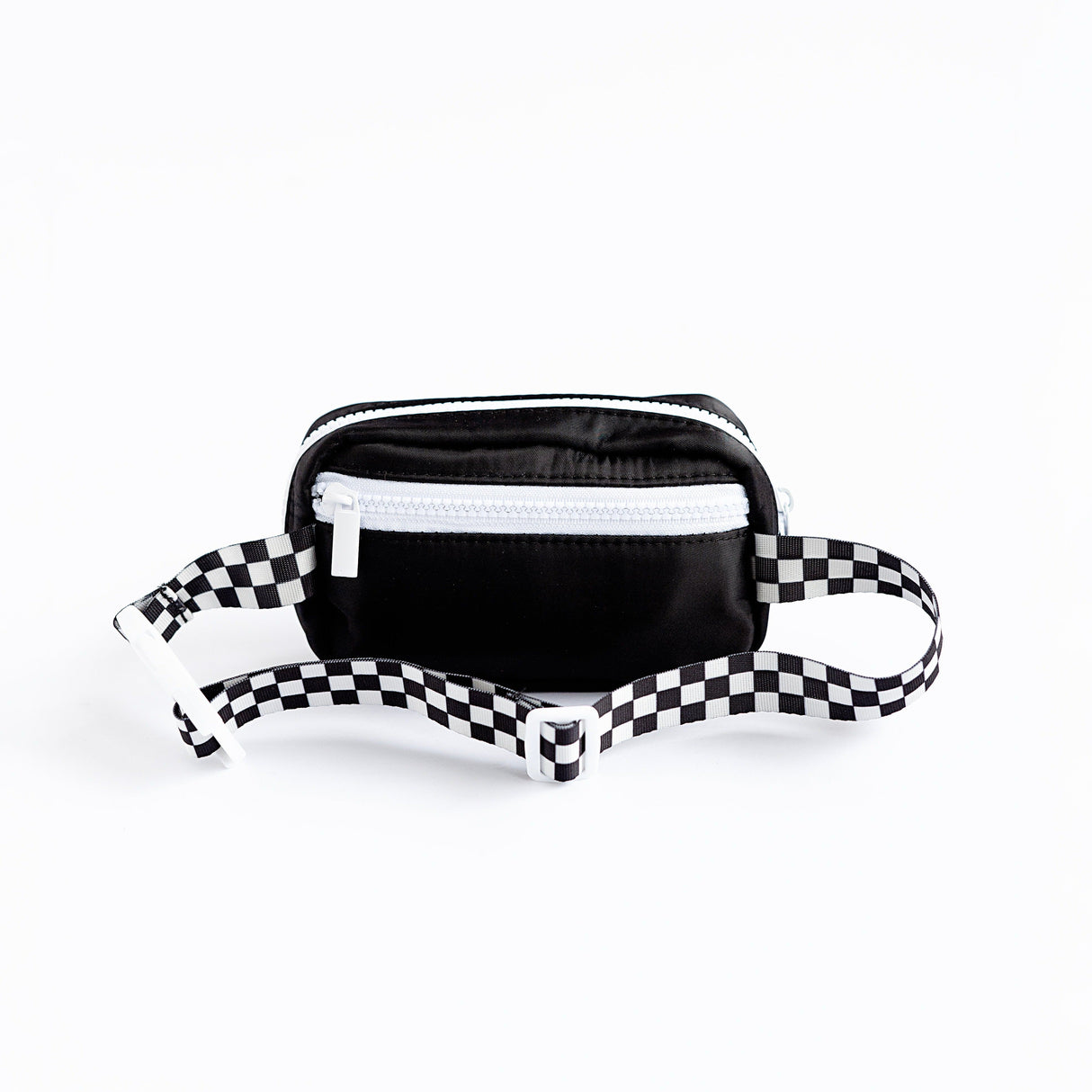 Check Strap Black Belt Bag
