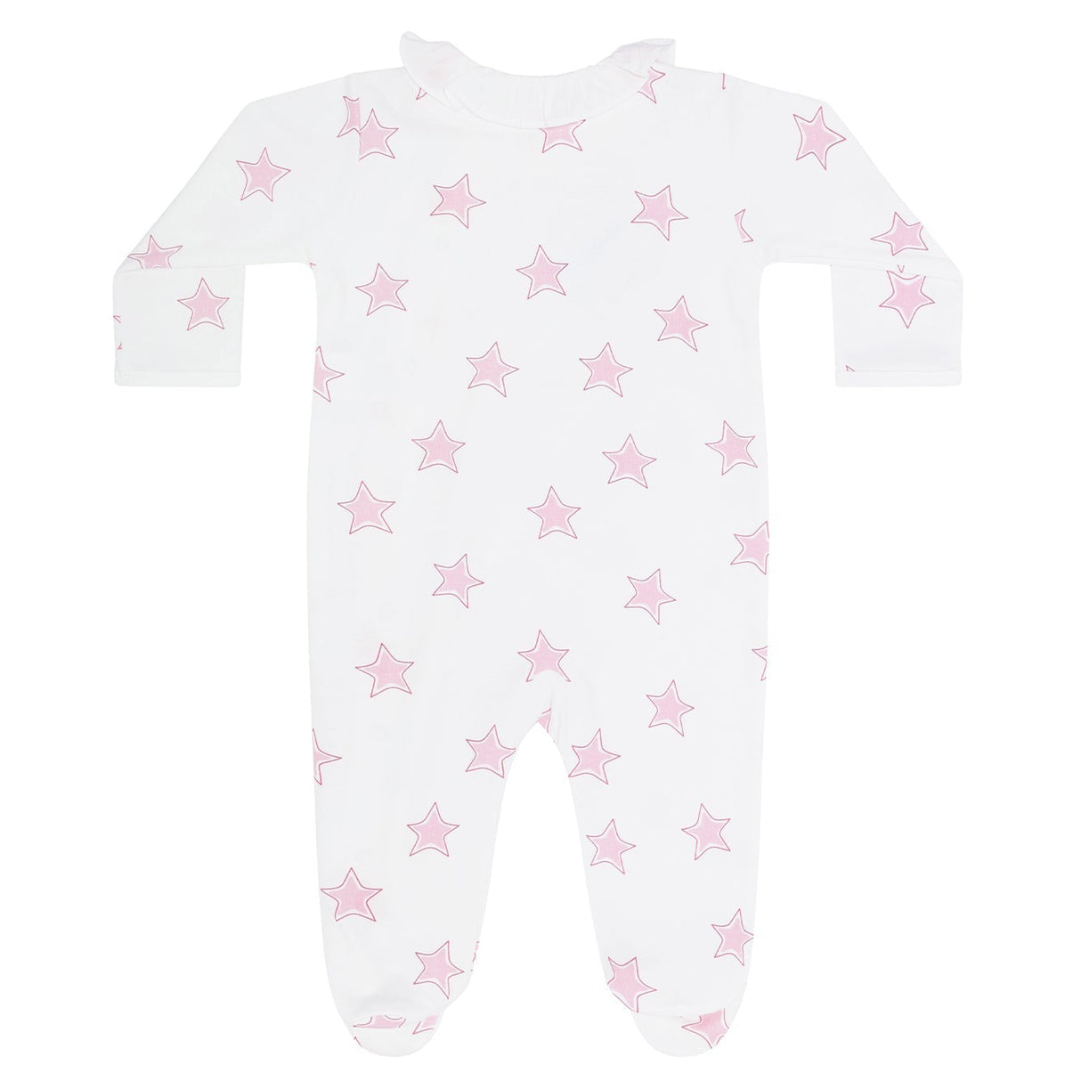 Pink Stars Print Crossover Footie