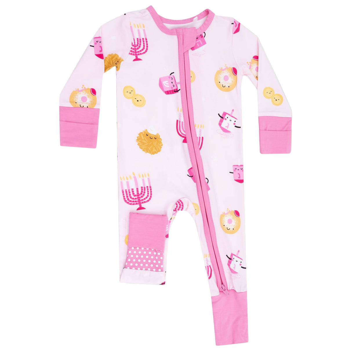 Convertible Romper - Hanukkah - Pink - HoneyBug