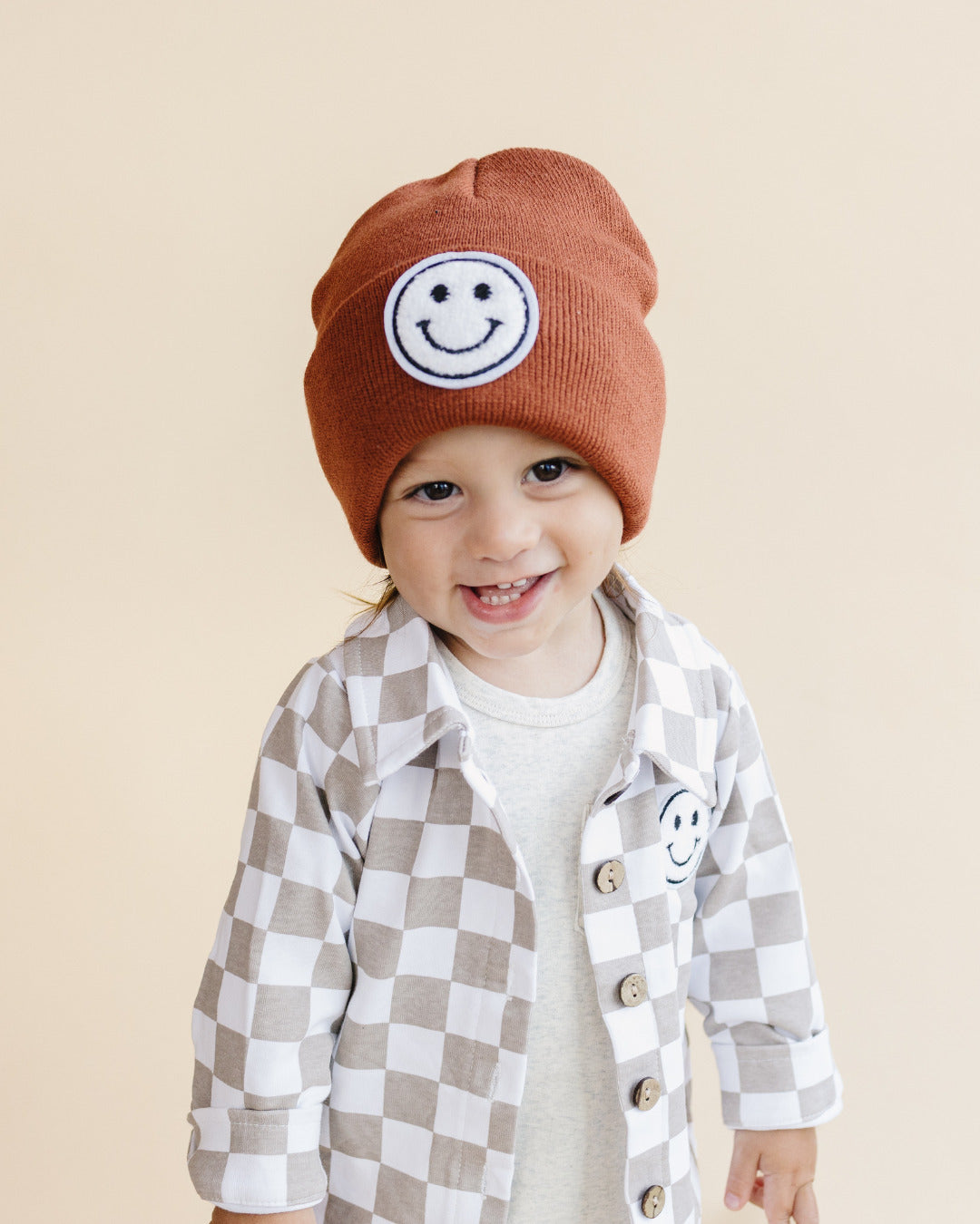 Smiley Beanie | Rust - HoneyBug