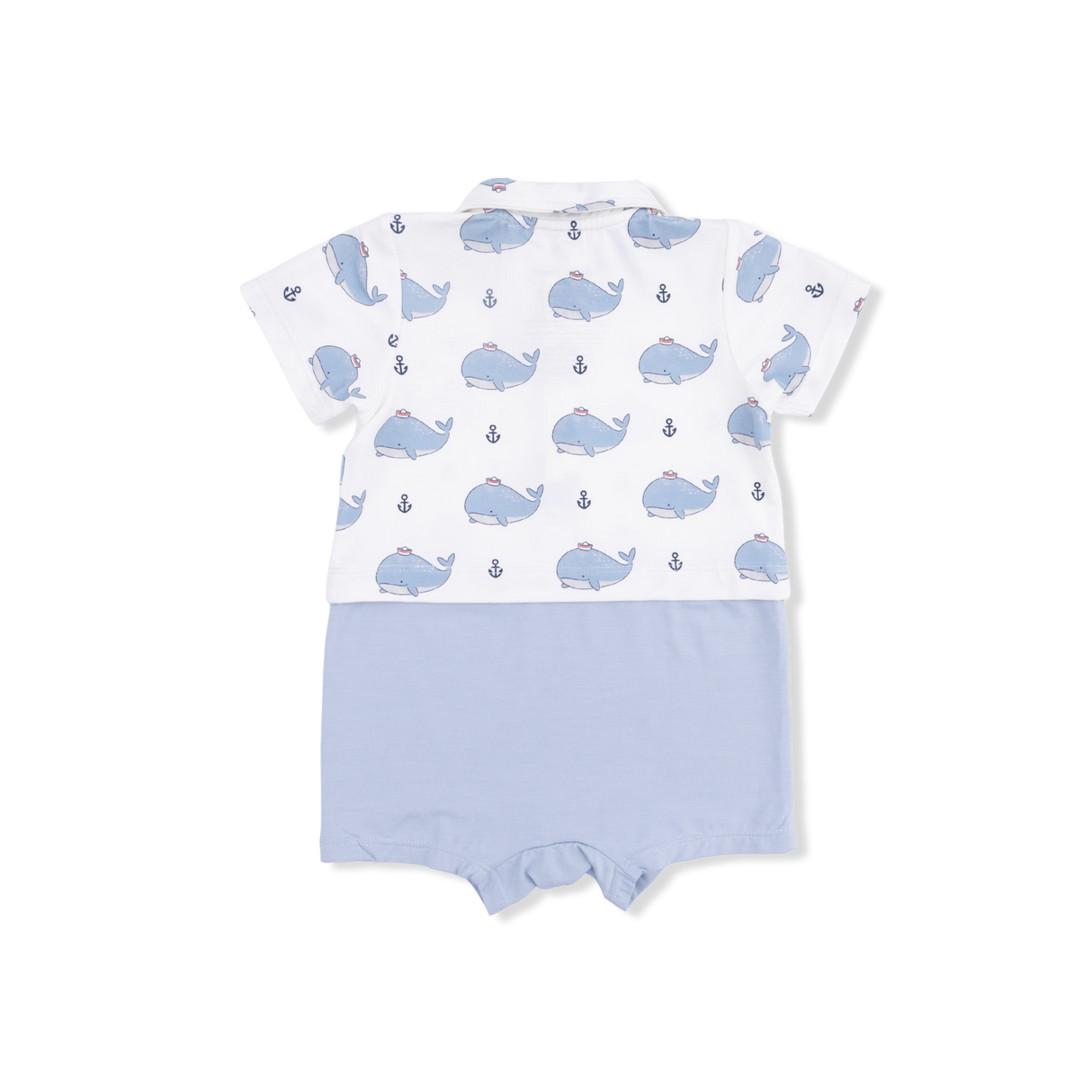 Bubbly Sailor Whales Blue - Short Playsuit