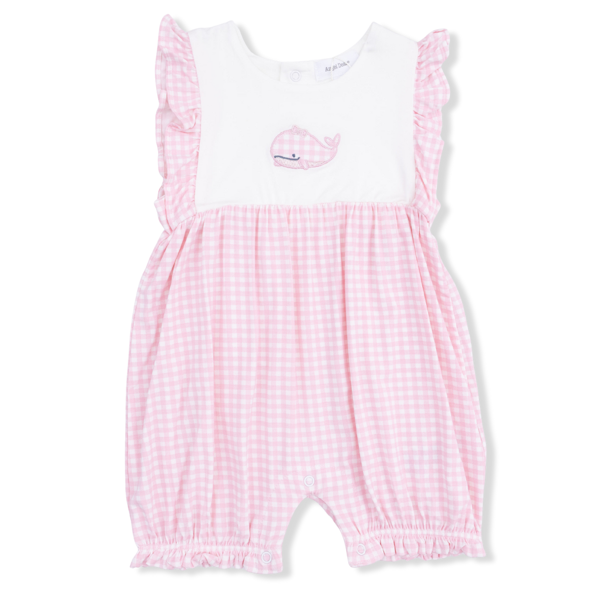 Bubbly Whale with Bow Pink - Ruffle Playsuit