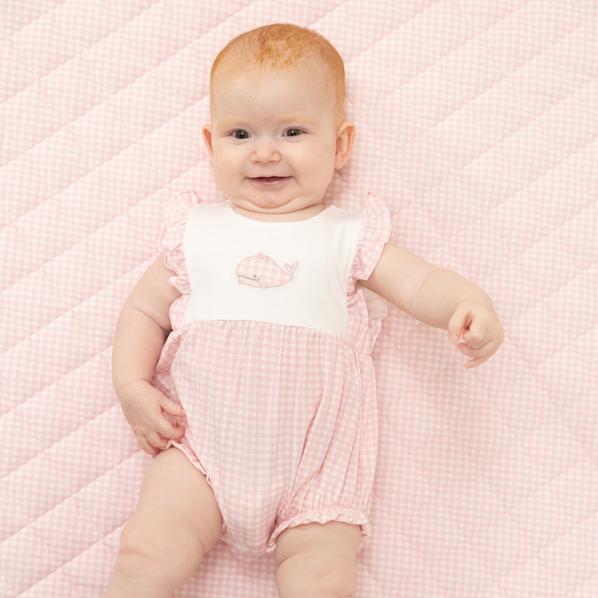 Bubbly Whale with Bow Pink - Ruffle Playsuit