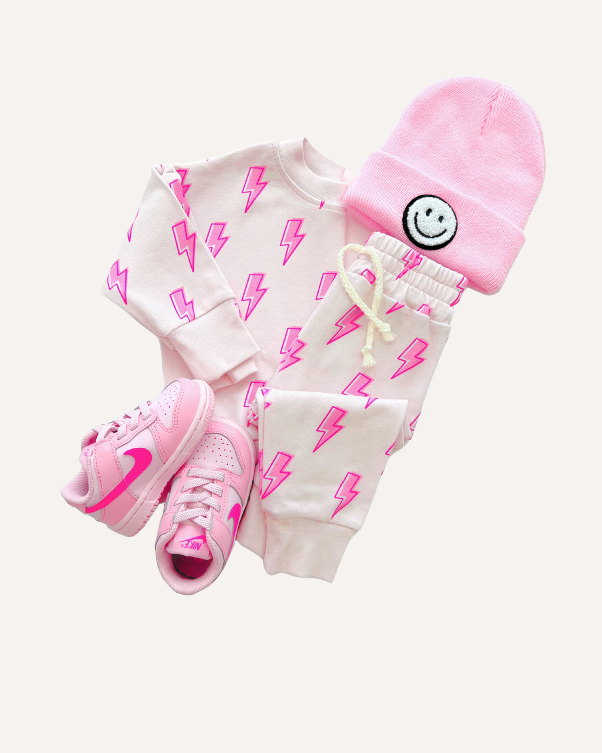Jogger Set | Pink Bolts - HoneyBug