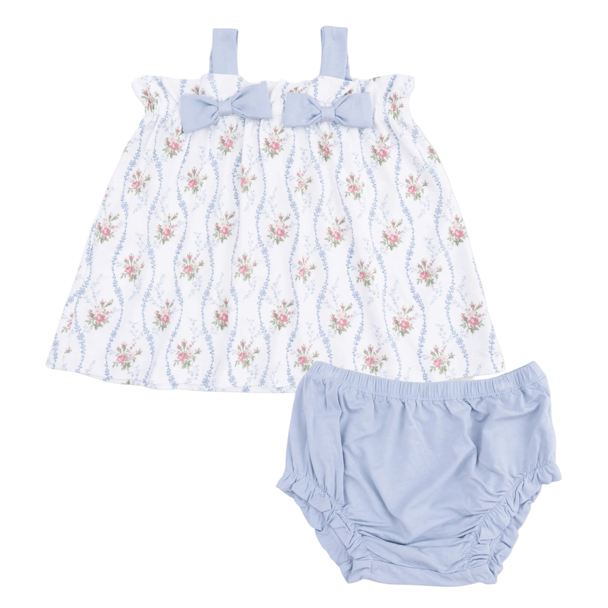 Heirloom Rose Stripe - Top with Bows and Ruffle Leg Bloomer