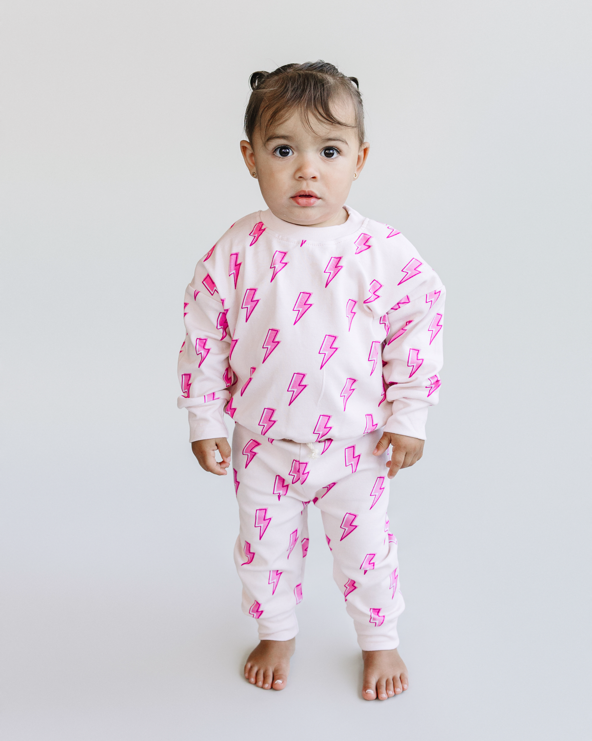 Jogger Set | Pink Bolts - HoneyBug