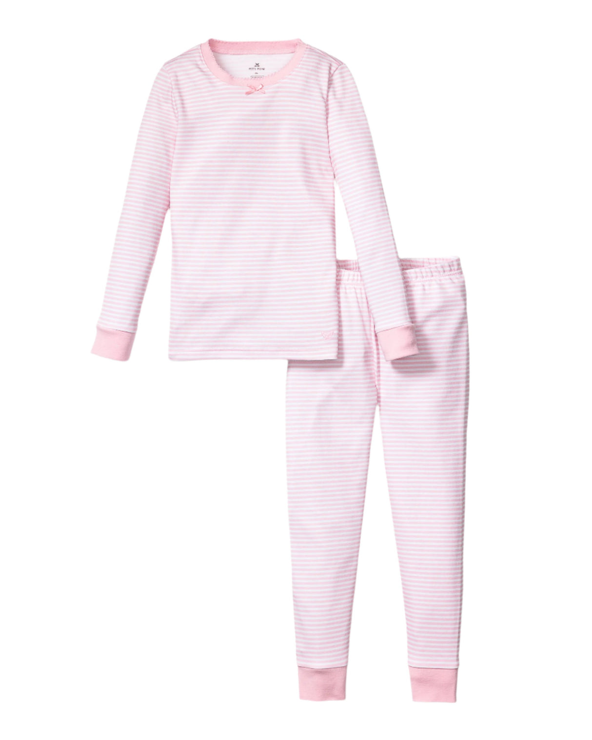 Kid's Pima Snug Fit Pajama Set in Pink Stripes - HoneyBug