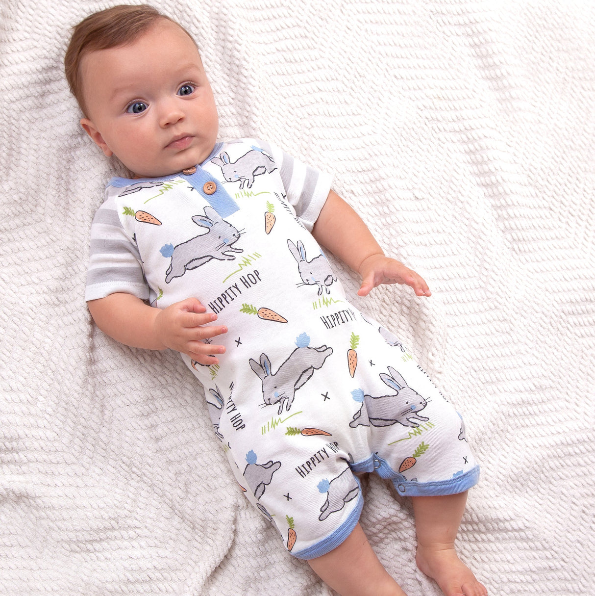 Easter Parade Cotton Short Romper - HoneyBug