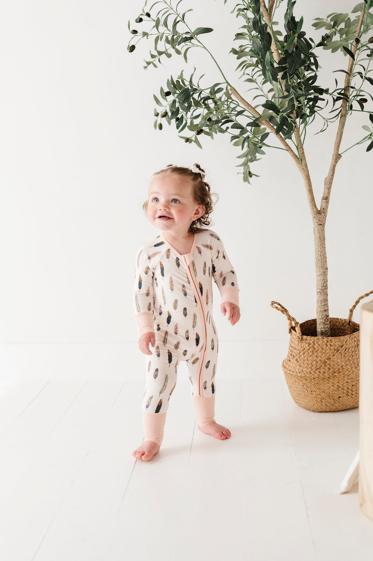Long Sleeve Zip Romper - HoneyBug