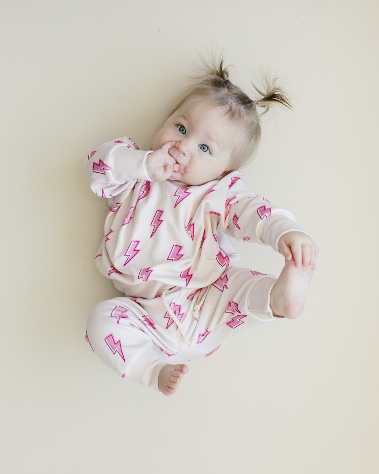 Jogger Set | Pink Bolts - HoneyBug