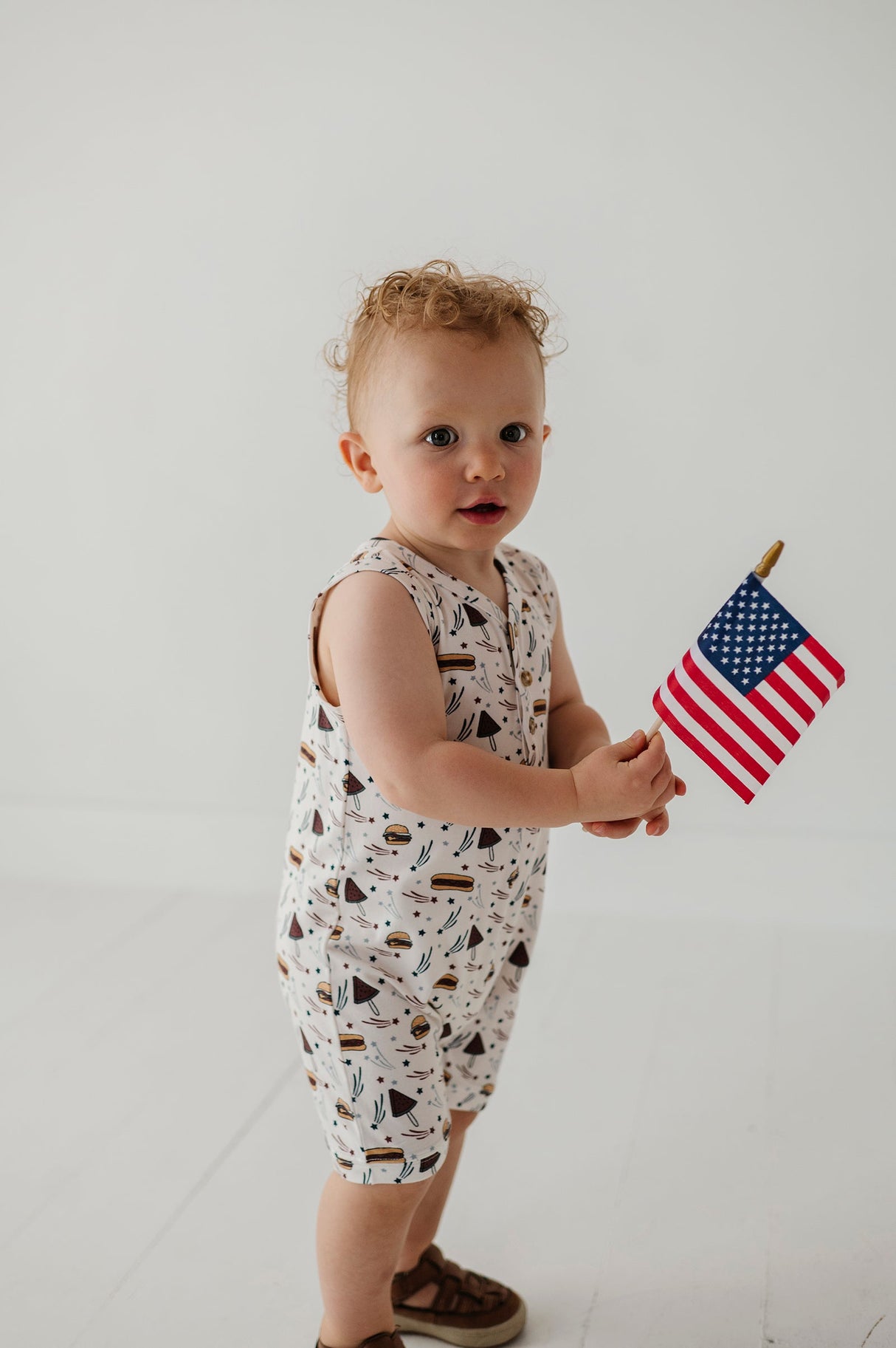 Boy's Sleeveless Romper - HoneyBug