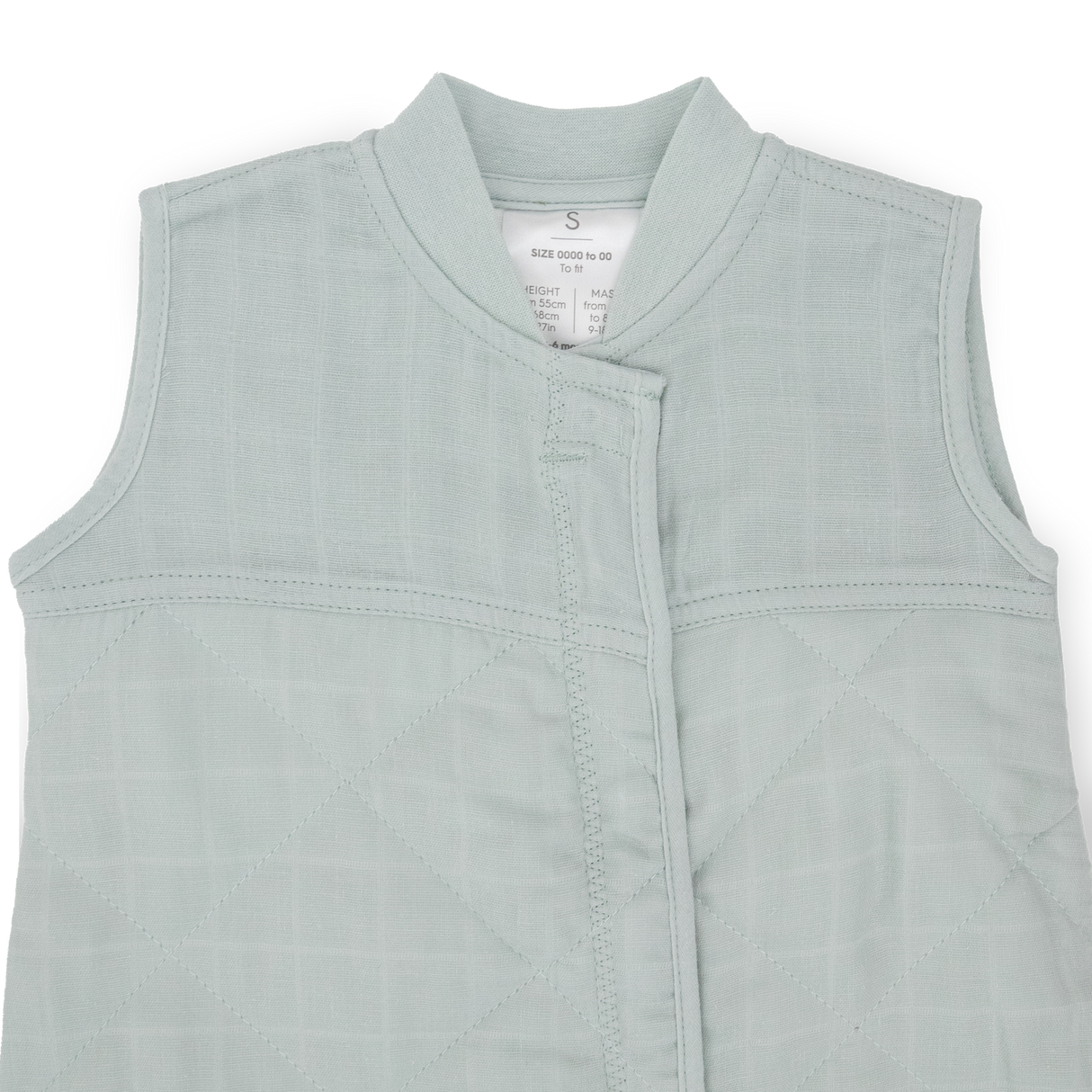 Cotton Muslin Quilted Sleep Bag - Sea Salt - HoneyBug