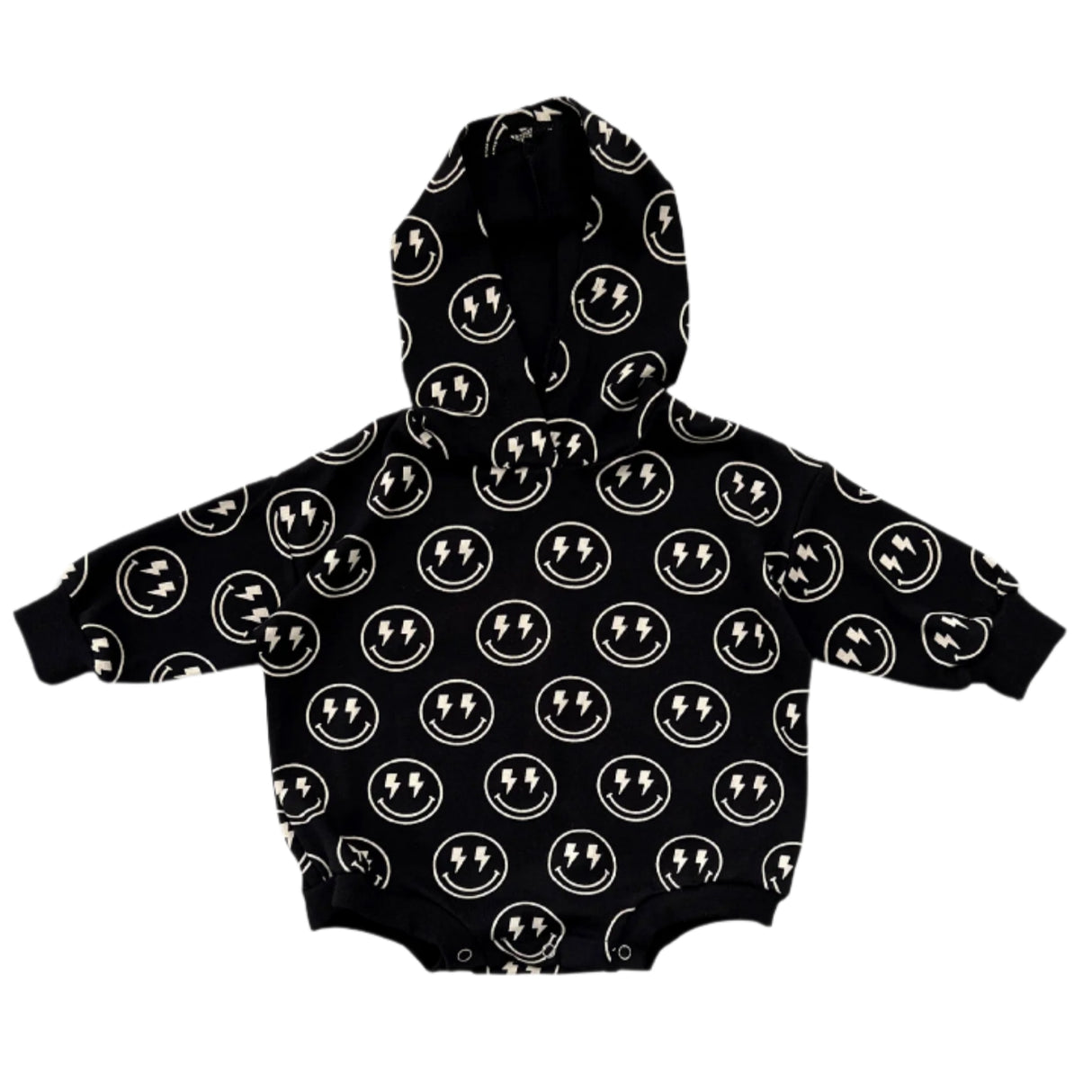 Hooded Bubble Romper | Electric Smiley - HoneyBug