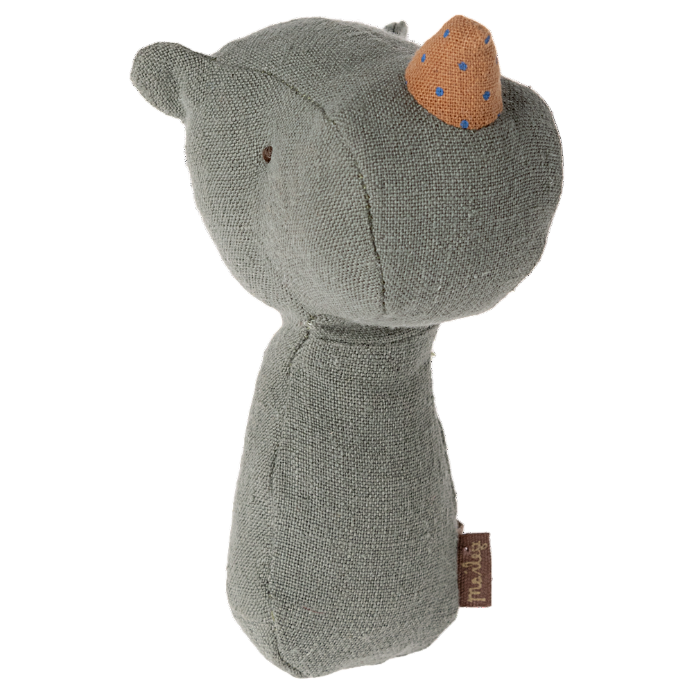 Lullaby Friends Rattle - Rhino - Pine - HoneyBug
