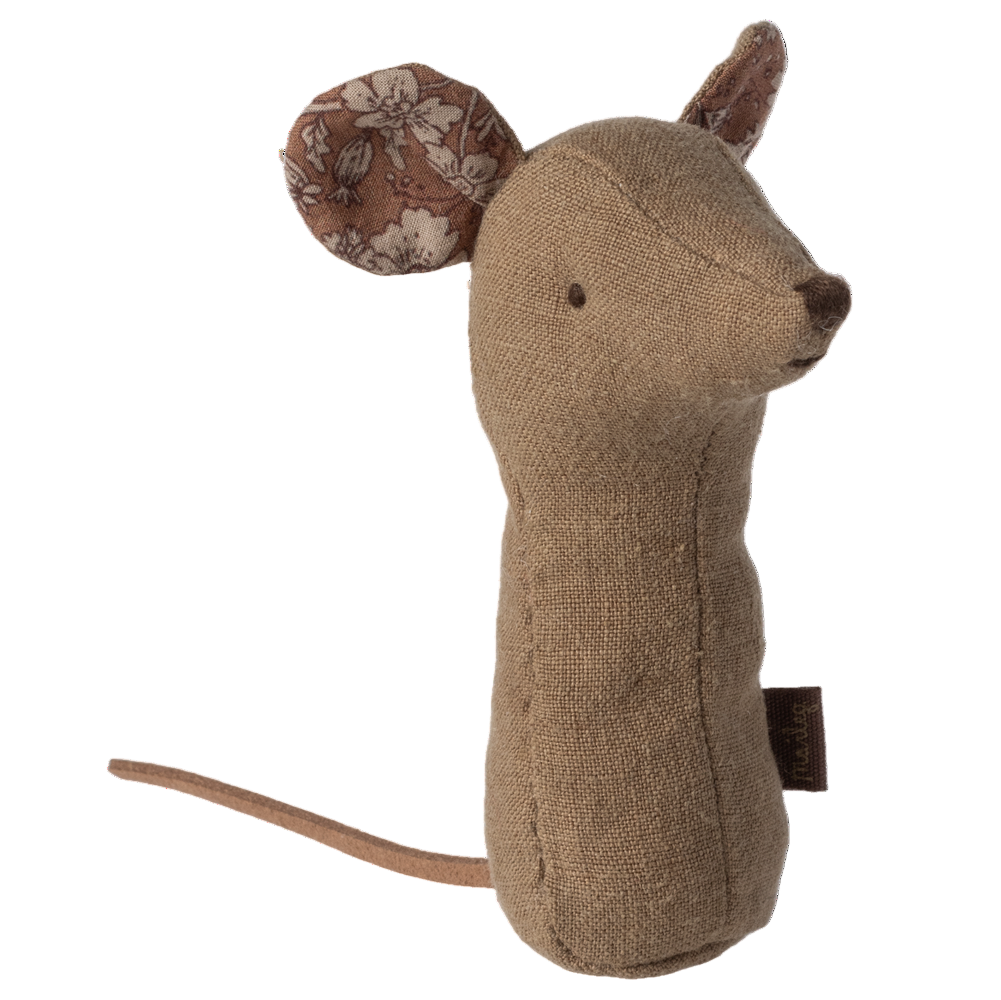 Lullaby Friends Rattle - Mouse - Light Umber - HoneyBug