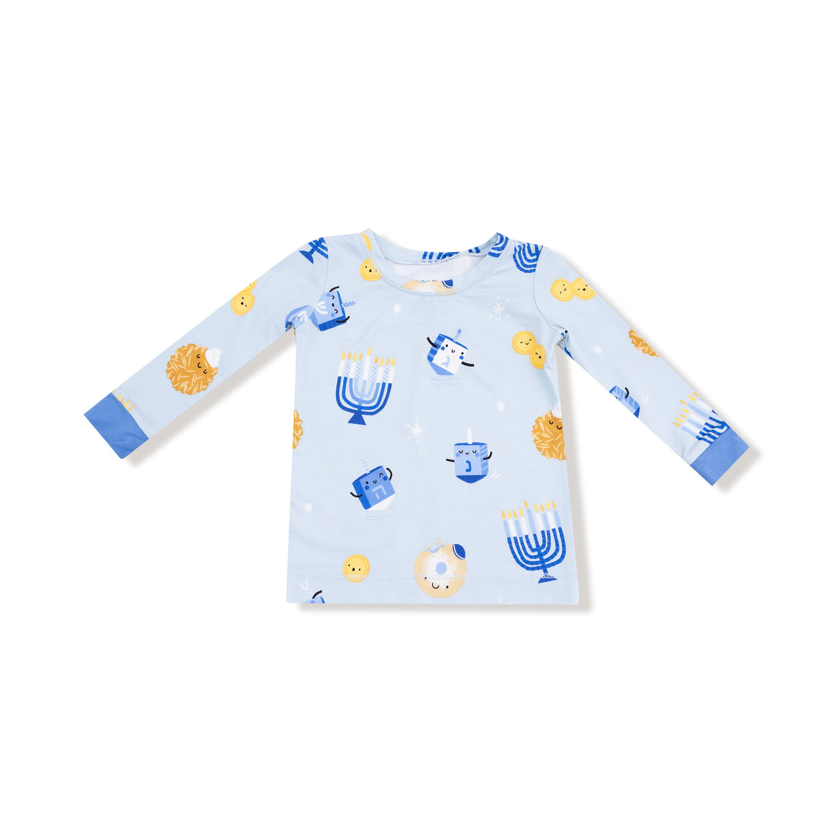 Long Sleeve Loungewear Set - Hanukkah - Blue - HoneyBug