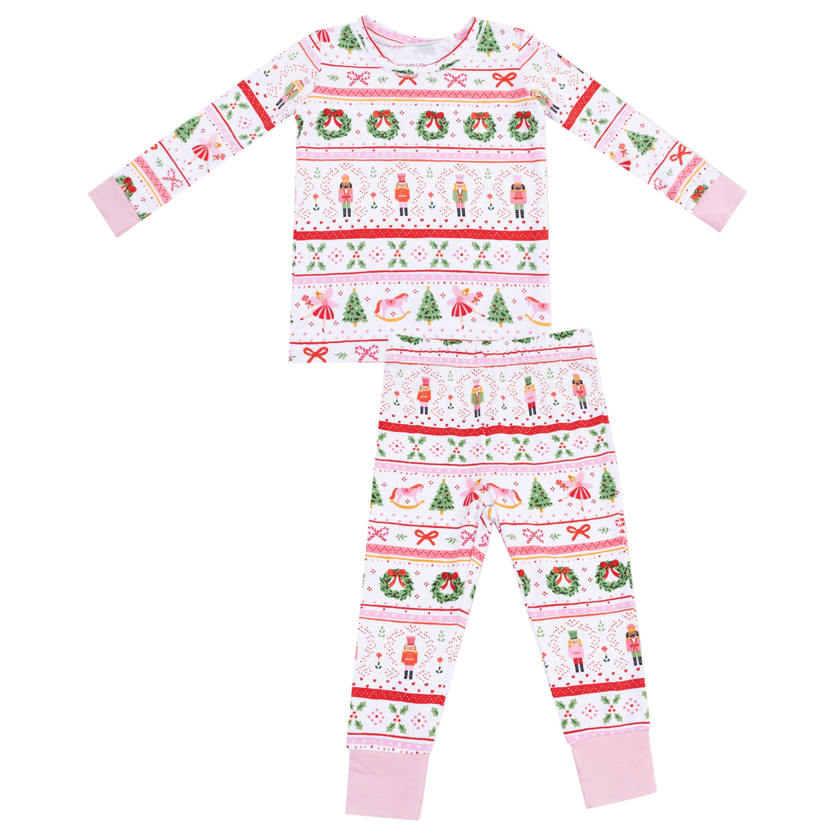 Long Sleeve Loungewear Set - Sugar Plum Fairy - Nutcracker Fair Isle - Pink - HoneyBug
