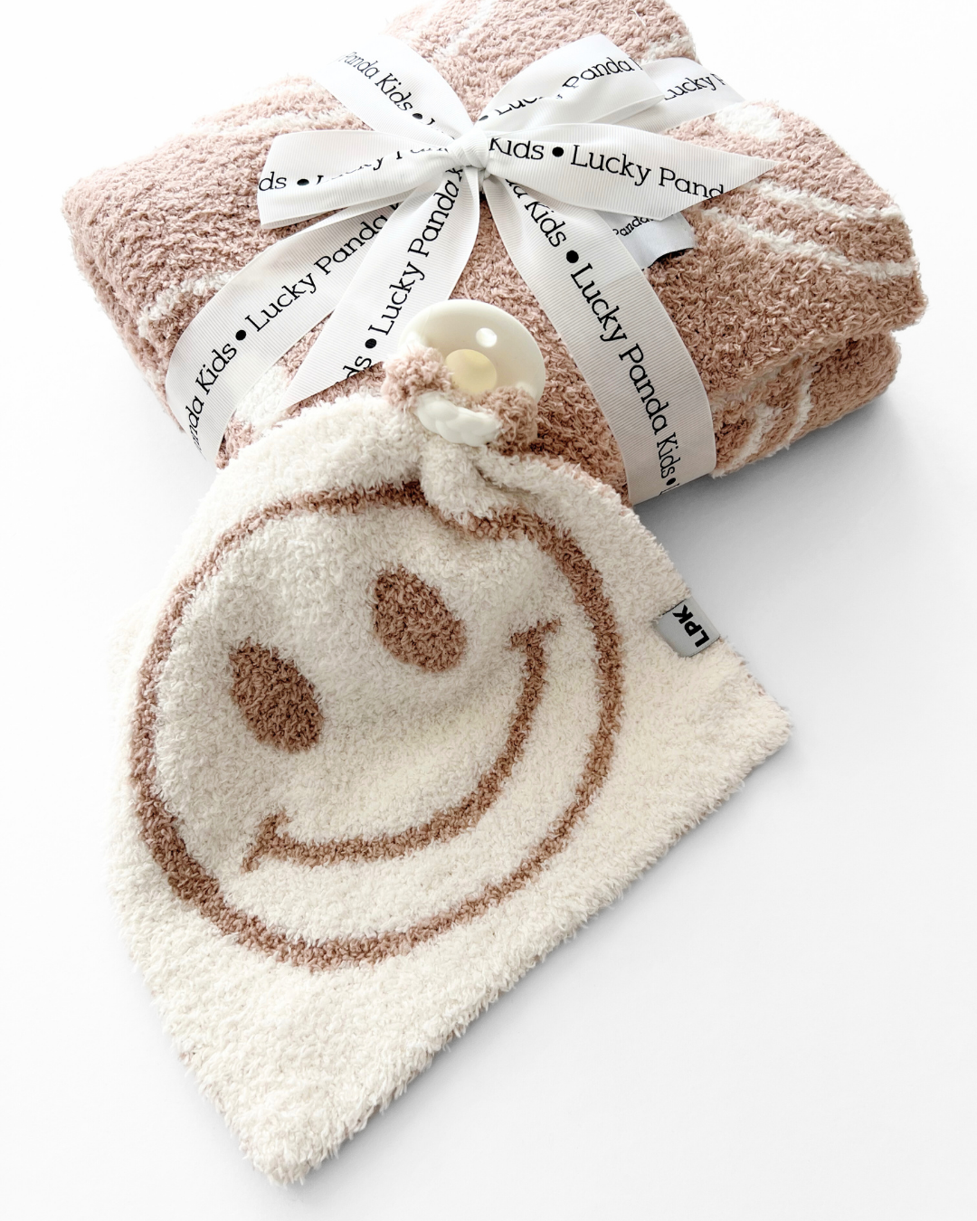 Smiley Plush Lovey | Latte - HoneyBug