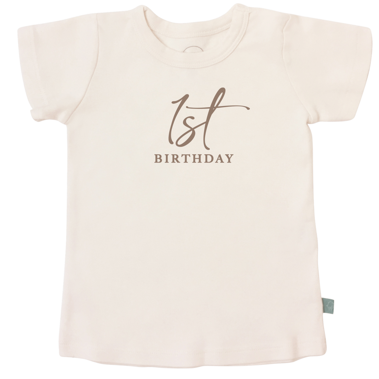 graphic tee | 1st birthday milestone taupe - HoneyBug