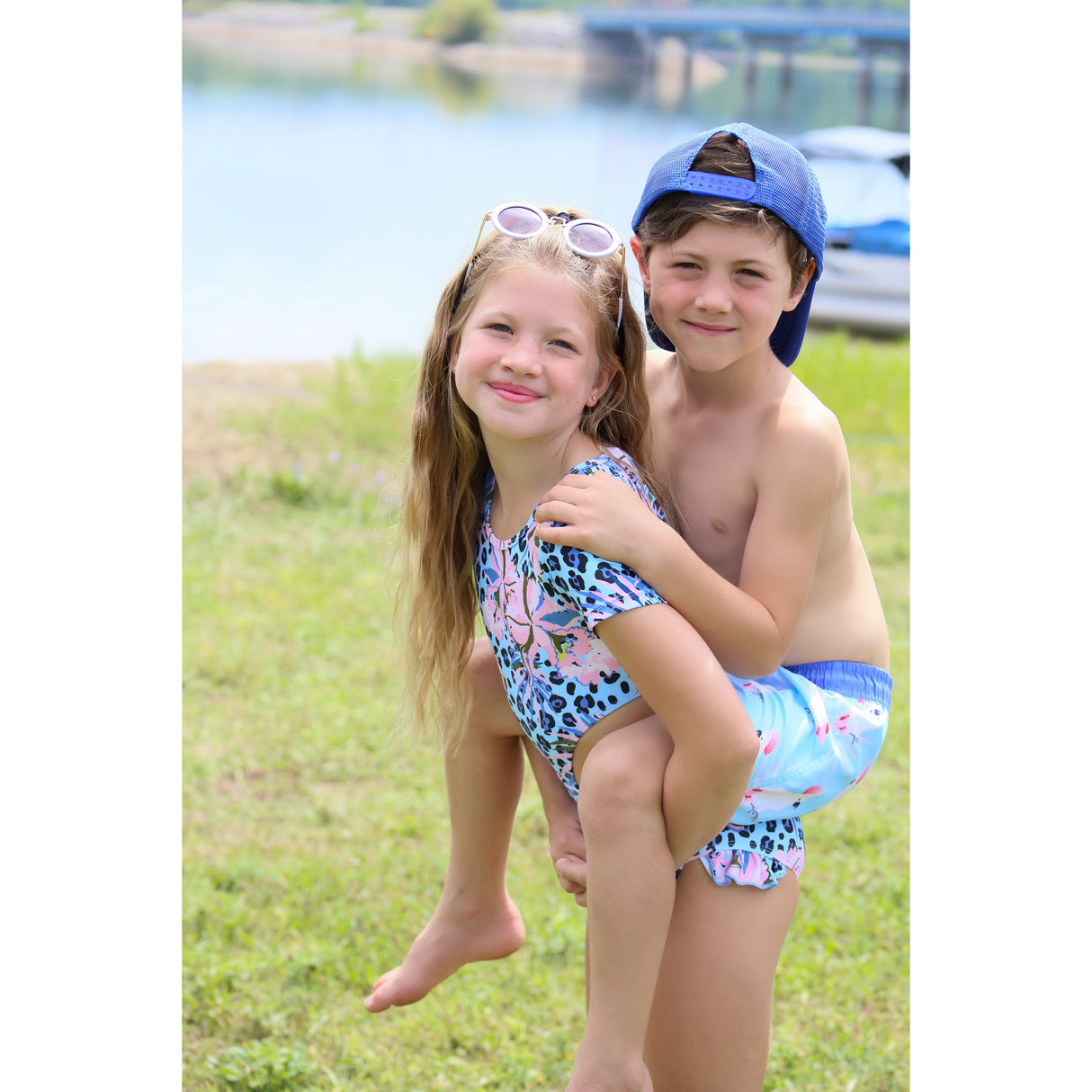 Emerald Toucan Bay Swim Trunks - HoneyBug