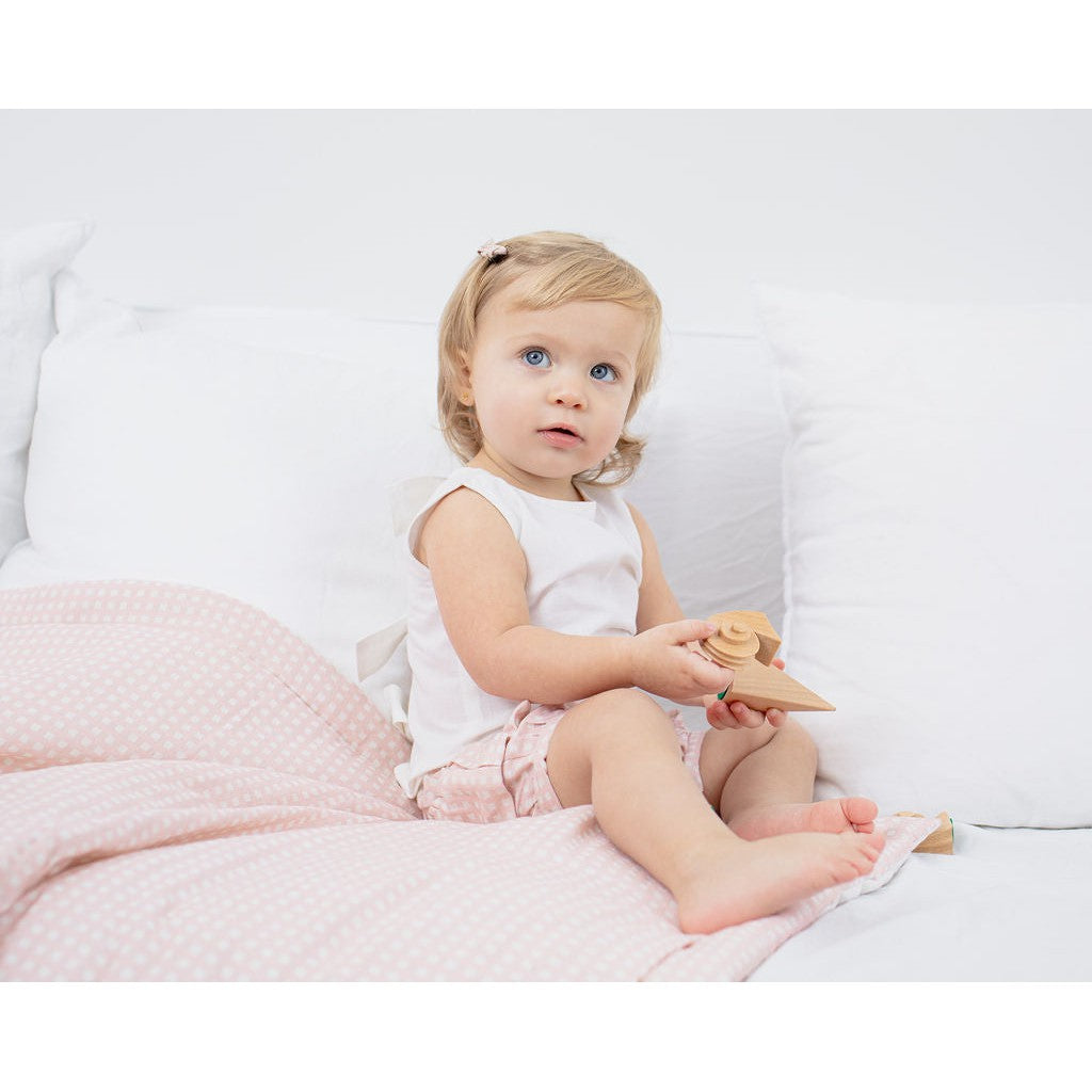 Girls short | dusty pink gingham - HoneyBug