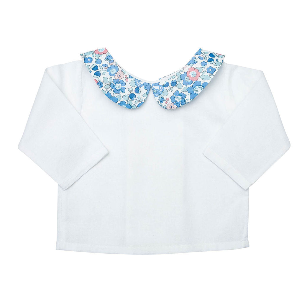 Double button blouse | Liberty 'Betsy' Blue - HoneyBug