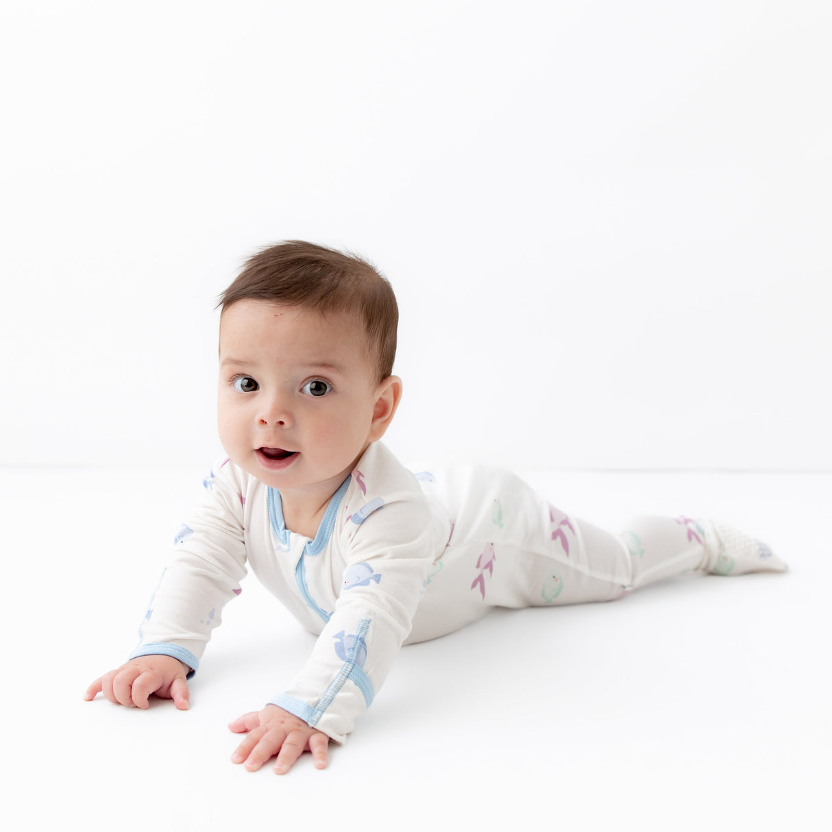 Blue Fish Zippered Footie - HoneyBug
