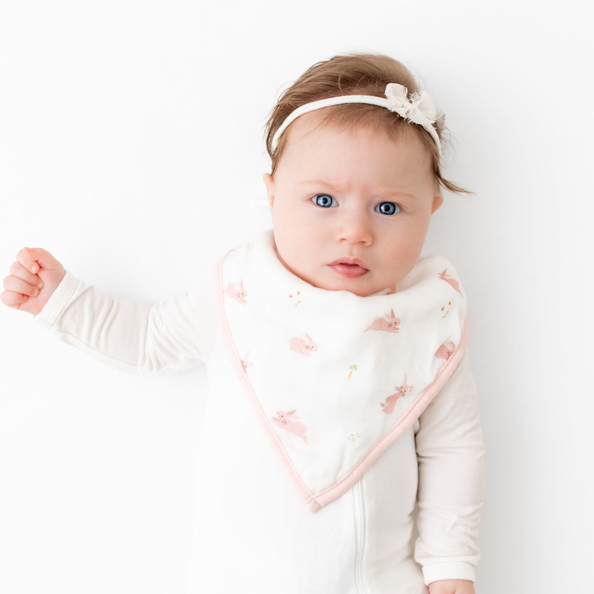 Bunny & Pink Wave Bib Set - HoneyBug