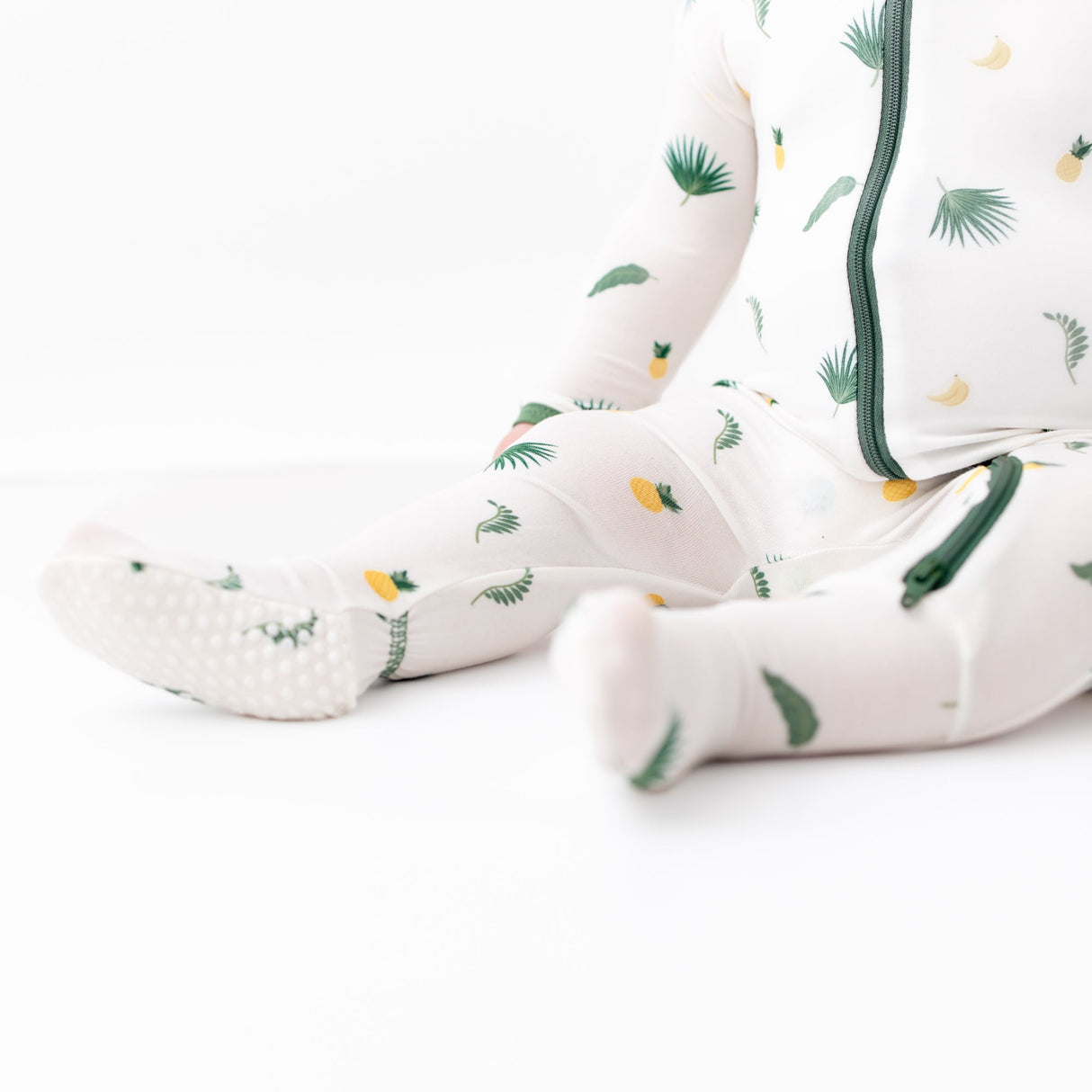 Tropical Palms Zippered Footie - HoneyBug