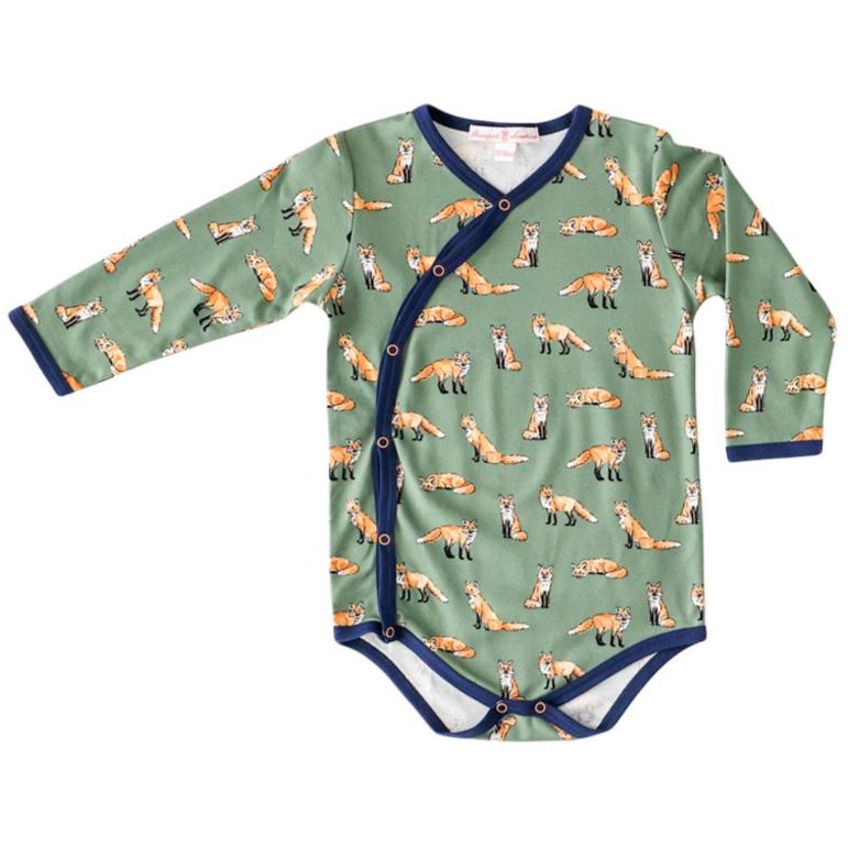 Green Fox Kimono Onesie - HoneyBug
