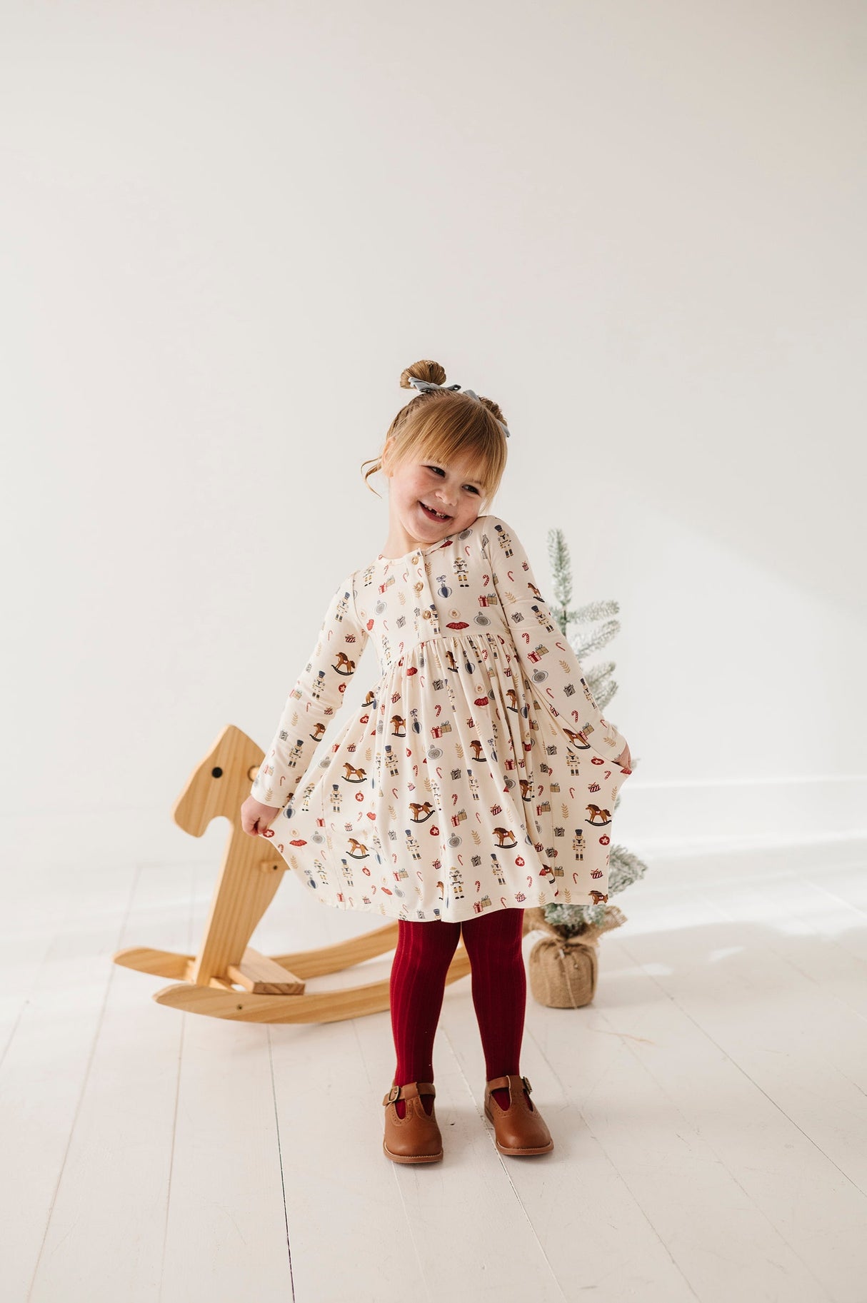 Long Sleeve Henley Dress - HoneyBug