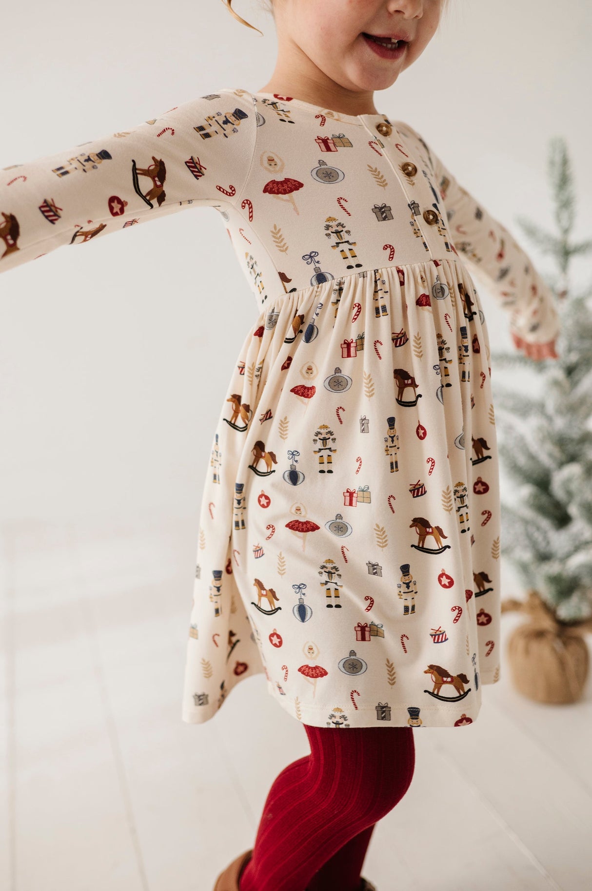 Long Sleeve Henley Dress - HoneyBug