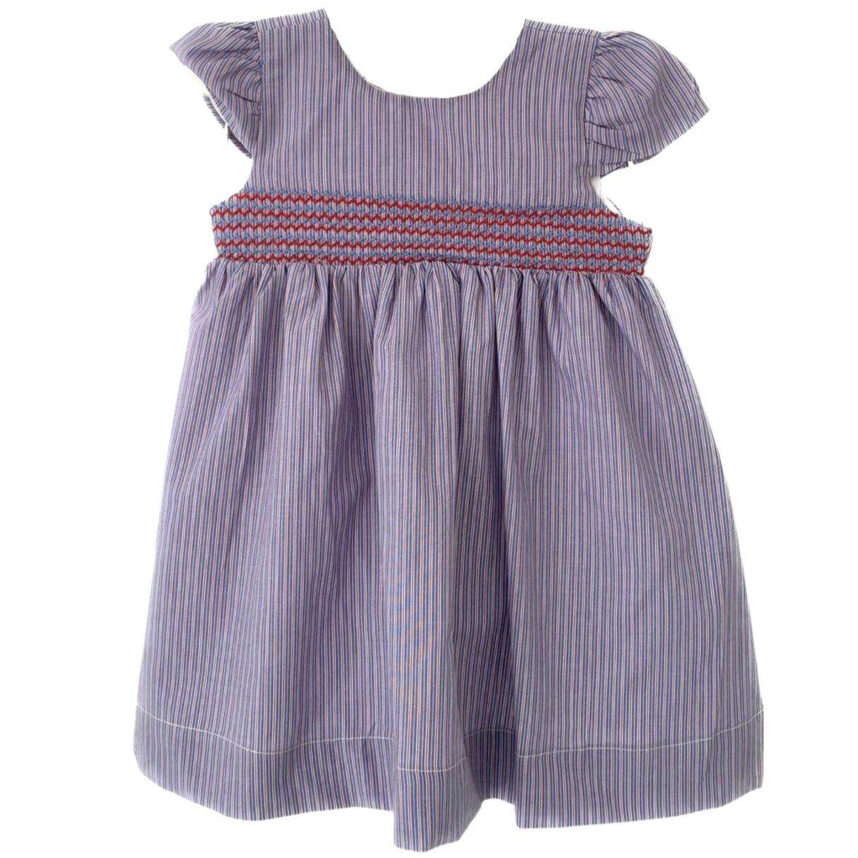 French Pinstripe Smocked Dress - HoneyBug