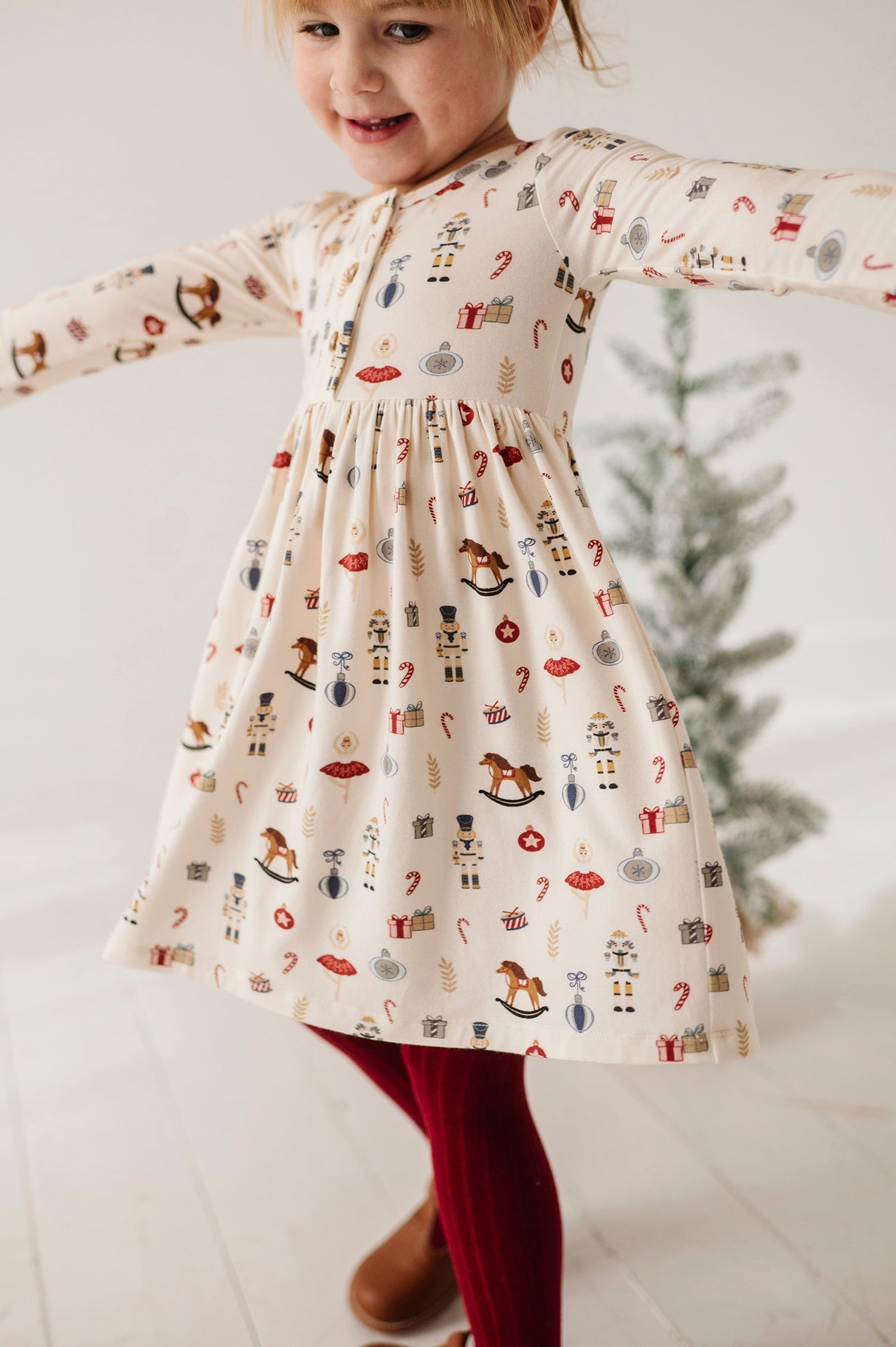 Long Sleeve Henley Dress - HoneyBug