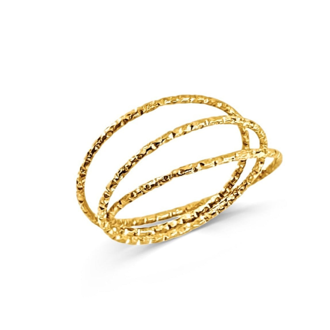 Blair Interlocking Hammered Ring - HoneyBug