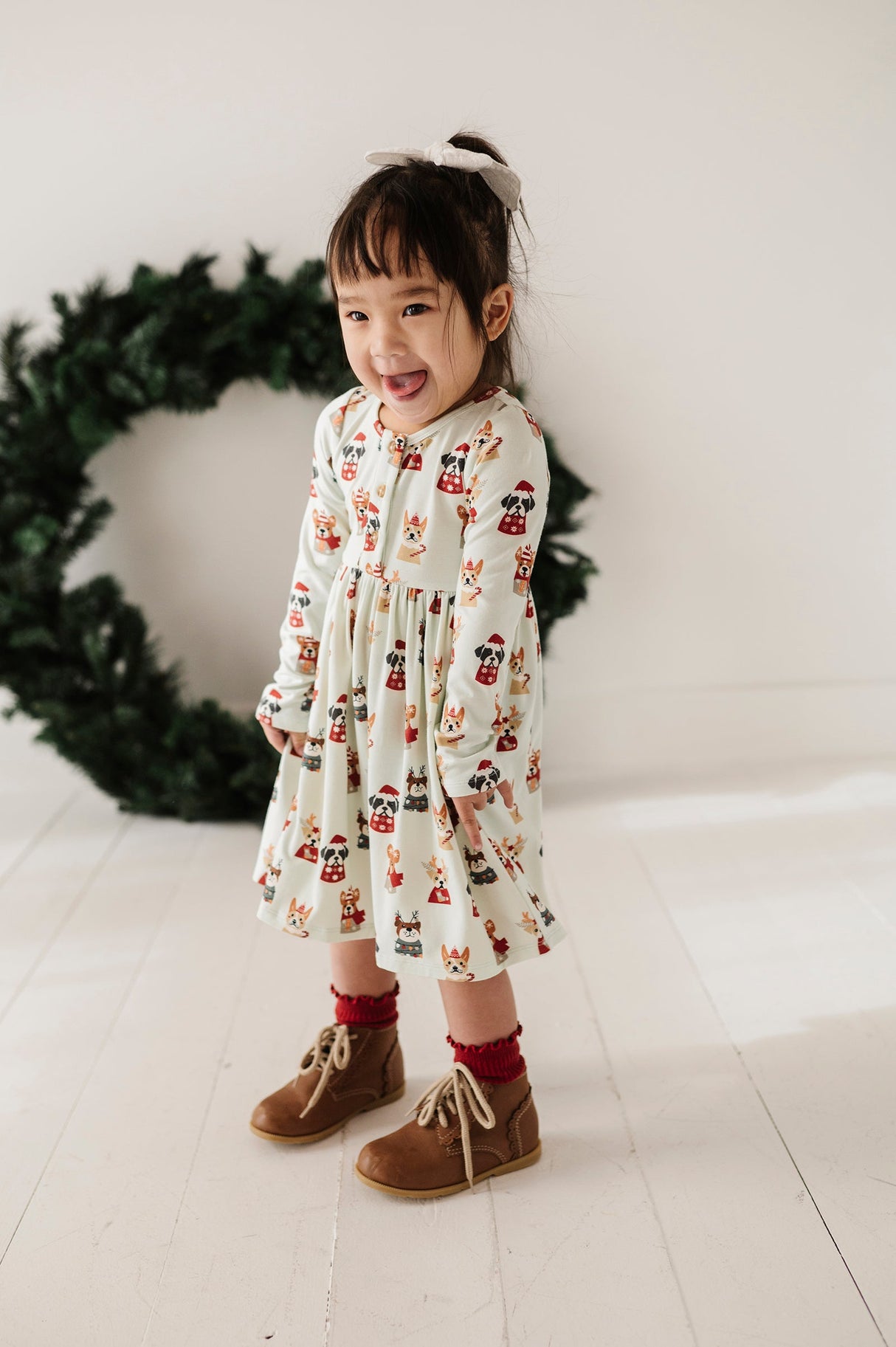 Long Sleeve Henley Dress - HoneyBug