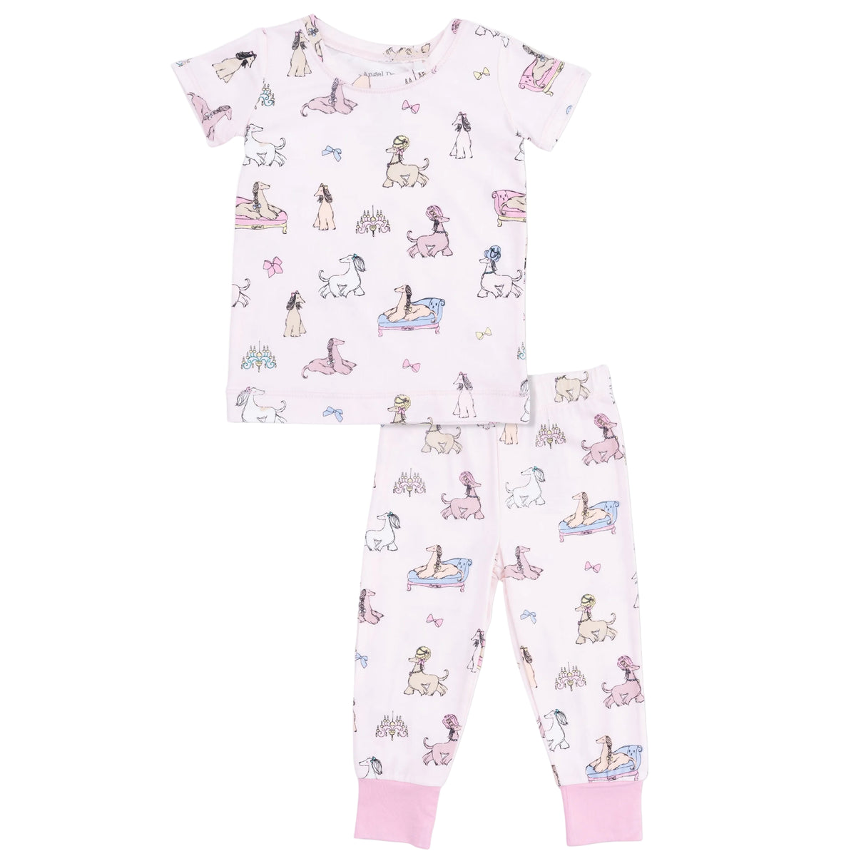 Fancy Hounds with Bows - Short Sleeve Loungewear Set