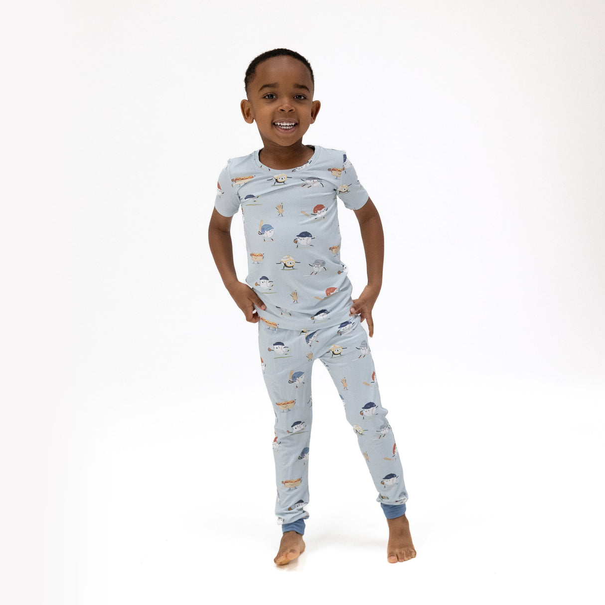 Baseballs Playing Baseball - Short Sleeve Loungewear Set
